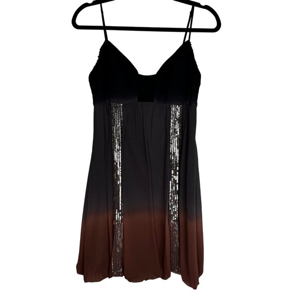 Sue Wong Nocturne Beaded Silk Ombre Babydoll Dress Whimsigoth Fairy Grunge Sz 14 - Picture 2 of 13